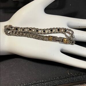 Chic Silver and Black Women's Bracelet